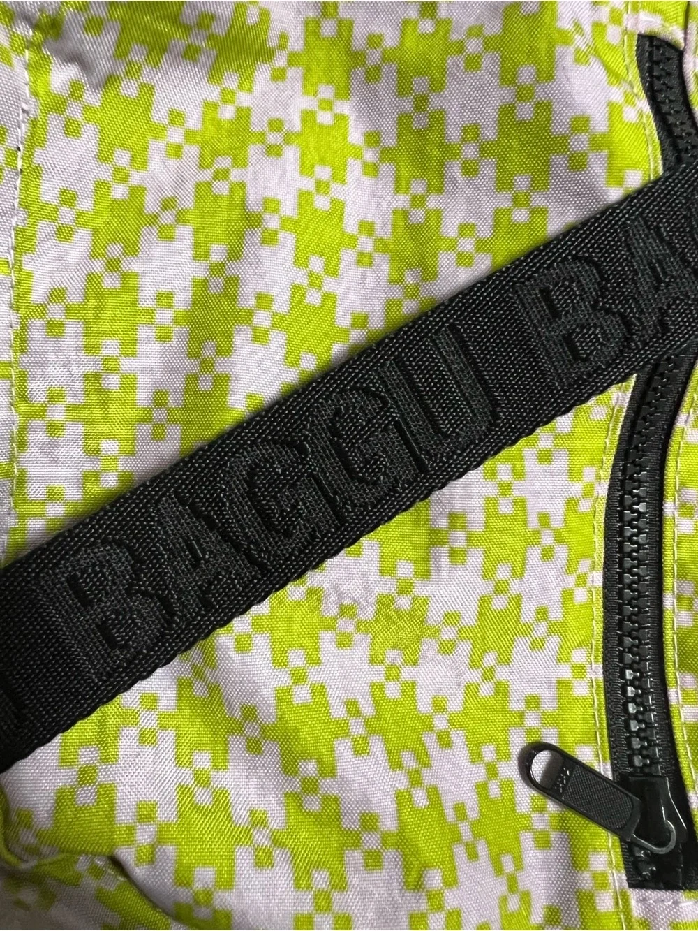 Baggu Pink and Pistachio Pixel Gingham Nylon crossbody Bag